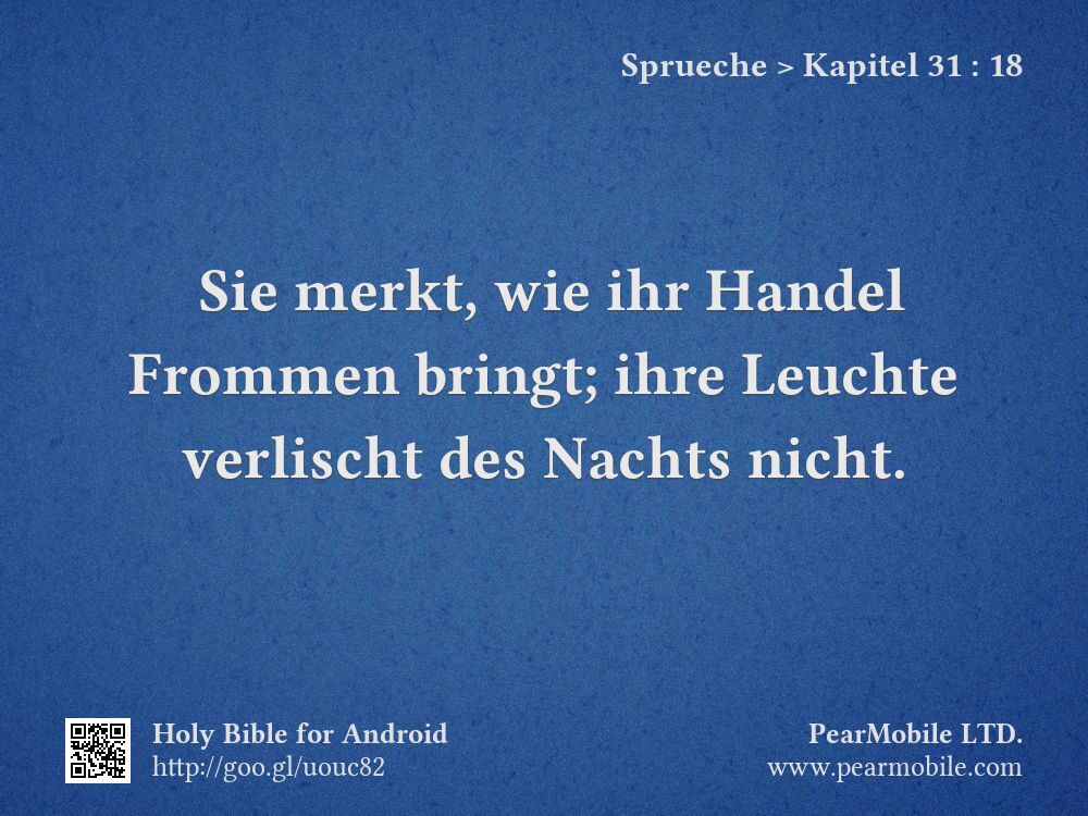 Sprueche, Kapitel 31:18